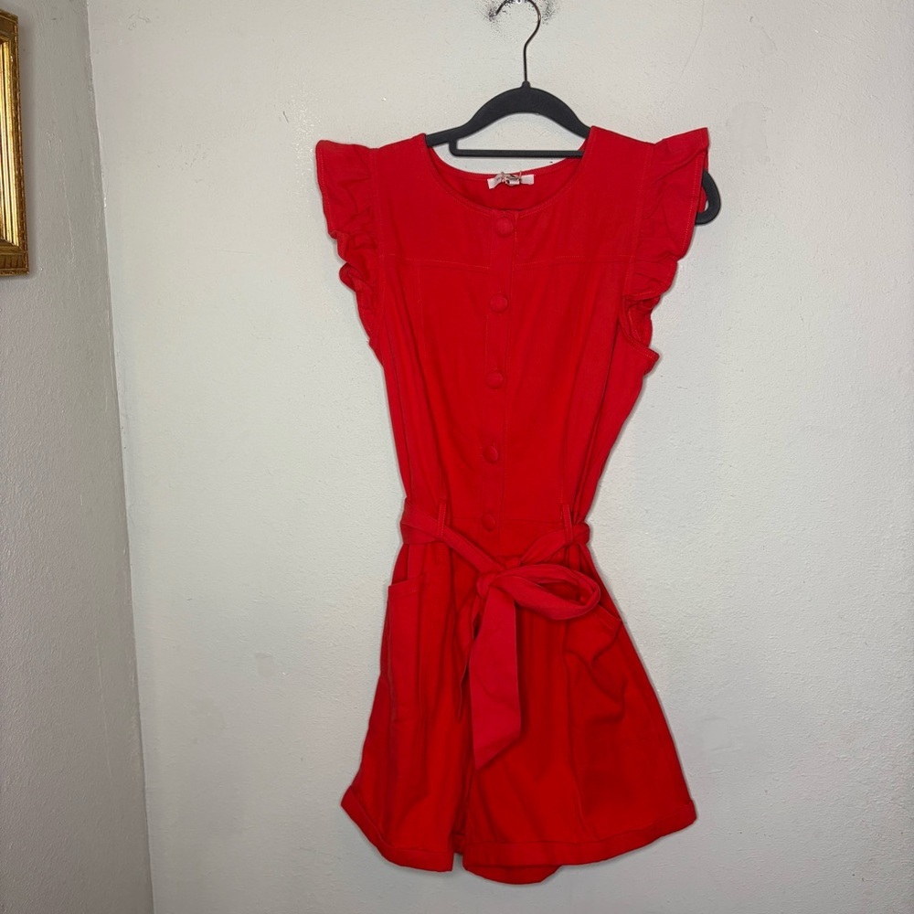 NWT Orange Skies Are Blue Button-Up Romper XS